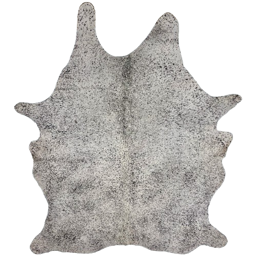XL Off-White Brazilian Cowhide with a Black Speckled Print - 8'3" x 5'10" (BRSP-P003)