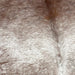Closeup of this Large, Reddish Brown and White, Speckled, Brazilian Cowhide, showing white with reddish brown speckles (BRSP1917)