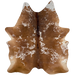 Brown and White Speckled Brazilian Cowhide:  brown with white spots that have brown speckles - 7'4" x 5'6" (BRSP2156)