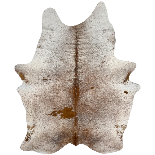 Large Red Brown and White Speckled Brazilian Cowhide:  white with red brown speckles and spots - 7'9" x 5'7" (BRSP2160)