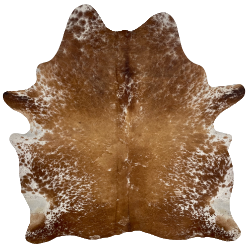 Brown and White Speckled Brazilian Cowhide 7' x 6' (BRSP2185