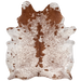 XL Brown and White Cloudy Speckled Brazilian Cowhide:  white with brown spots and cloudy, brown speckles - 8'2" x 6'1" (BRSP2198)