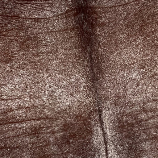 Closeup of this Speckled, Brazilian Cowhide, showing brown with white speckles (BRSP2268)