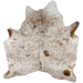 White and Brown Speckled Brazilian Cowhide:  white with brown speckles and spots - 6'3" x 5'6" (BRSP2415)