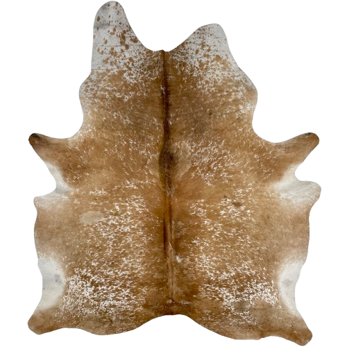 Caramel and White Speckled Brazilian Cowhide:  caramel with white speckles and spots - 6'9" x 5'5" (BRSP2749)