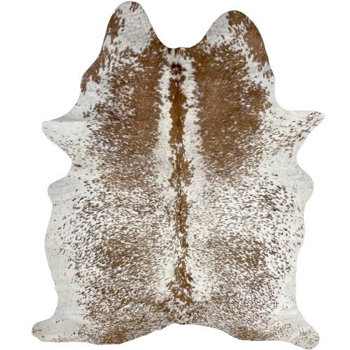 White and Brown Speckled Brazilian Cowhide:  white with brown speckles and spots - 6'9" x 4'8" (BRSP2759)