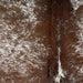 closeup of this Speckled Brazilian Cowhide, showing white with brown speckles and spots (BRSP2762)