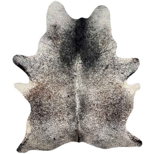 Large Tricolor Speckled Brazilian Cowhide: white with black and brown speckles - 7'11"x 5'9" (BRSP2799)