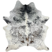 Tricolor Speckled Brazilian Cowhide: white with black and brown speckles and spots - 7'1" x 5'9" (BRSP2870)