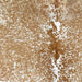 Closeup of this Large Speckled Brazilian Cowhide, showing white with caramel speckles and spots (BRSP2886)