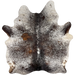 Tricolor Speckled Brazilian Cowhide: white with black and brown speckles and spots - 6'9" x 5'8" (BRSP2898)