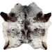 Tricolor Speckled Brazilian Cowhide: white with black and dark brown speckles and spots - 6'6" x 5'11" (BRSP2935)