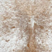 closeup of this Speckled Brazilian Cowhide, showing white with brown speckles and spots (BRSP2955)