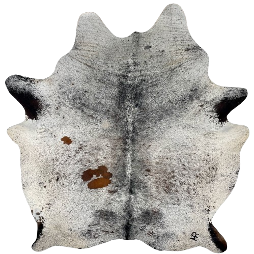 Tricolor Speckled Brazilian Cowhide, 3 brand marks - 6'10" x 5'10" (BRSP2963)