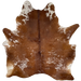 Reddish Brown and White Speckled Brazilian Cowhide:  reddish brown with white speckles and spots - 6'8" x 5'8" (BRSP3012)