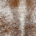 Closeup of this Speckled Brazilian Cowhide, showing white with brown speckles and spots  (BRSP3123)