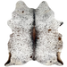Tricolor Speckled Brazilian Cowhide: white with dark brown and black speckles and spots - 7' x 5'8" (BRSP3133)
