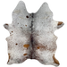 Tricolor Speckled Brazilian Cowhide: off-white with black, reddish brown, and blackish brown speckles and spots - 6'11" x 5'3" (BRSP3143)