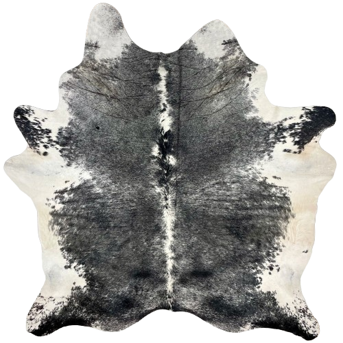Black and White Speckled Brazilian Cowhide - 7'3" x 6'3" (BRSP3158)