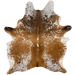 Brown and White Speckled Brazilian Cowhide: white with reddish brown and dark brown speckles and spots - 7' x 5'5" (BRSP3182)