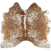 Brown and White Speckled Brazilian Cowhide: white with brown speckles and spots - 5'1" x 5'3" (BRSP3197)