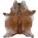 Reddish Brown and White Speckled Brazilian Cowhide: reddish brown with white speckles and spots - 6'4" x 4'6" (BRSP3201)