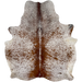 White and Reddish Brown Speckled Brazilian Cowhide: white with reddish brown speckles and spots - 6'5" x 5'6" (BRSP3217)