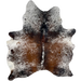 Tricolor Speckled Brazilian Cowhide: white with brown and black speckles and spots - 6'4" x 5'3" (BRSP3219)