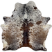 Tricolor Speckled Brazilian Cowhide: white with brown and black speckles and spots - 6'2" x 5'3" (BRSP3220)