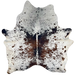 Tricolor Speckled Brazilian Cowhide: white with brown and black speckles and spots - 7'1" x 6'4" (BRSP3228)