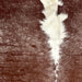 Closeup of this Large Speckled Brazilian Cowhide, showing long hair that is brown with white speckles, and off-white down part of the spine- 7'7" x 6'1" (BRSP3257)