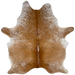 Large Caramel and White Speckled Brazilian Cowhide: caramel with white speckles and spots - 7'5" x 5'6" (BRSP3272)