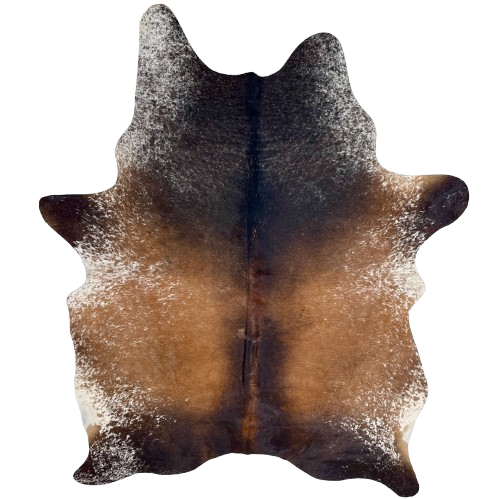 Tricolor Speckled Brazilian Cowhide: brown and black with white speckles and spots - 7'2" x 5'5" (BRSP3275)