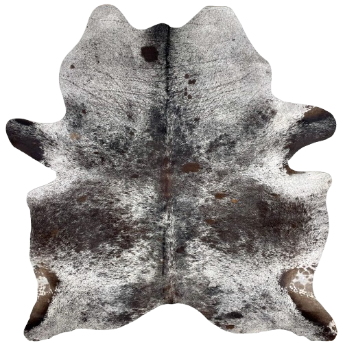 Tricolor Speckled Brazilian Cowhide: white with black speckles and black and brown spots - 6'11" x 5'11" (BRSP3291)