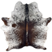 Tricolor Speckled Brazilian Cowhide: white with dark brown and black speckles and spots - 6'10" x 6'1" (BRSP3292)