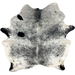 Black and White Speckled Brazilian Cowhide: white with black speckles and spots - 6'7" x 6'2" (BRSP3315)