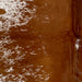 Closeup of this Speckled Brazilian Cowhide, showing white with reddish brown speckles and spots, and mostly solid reddish brown down the middle  (BRSP3325)