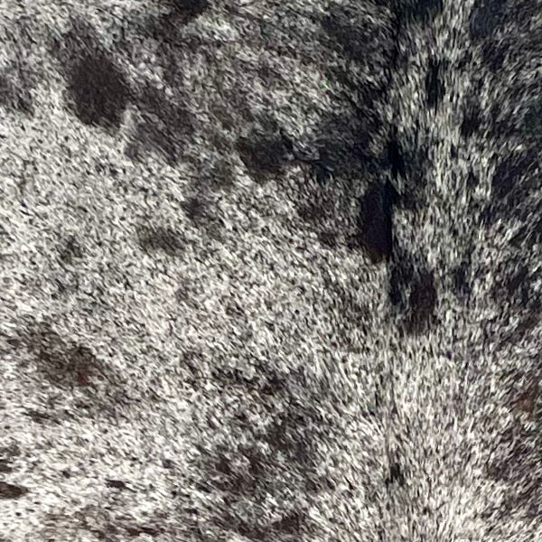 Closeup of this Speckled Brazilian Cowhide, showing white with black speckles and spots (BRSP3336) 