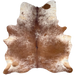 Reddish Brown and White Speckled Brazilian Cowhide: reddish brown with white speckles and spots - 6'11" x 5'9" (BRSP3355)