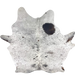 XL Tricolor Speckled Brazilian Cowhide: white with black and dark brown speckles and spots - 8'2" x 5'9" (BRSP3356)