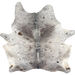 Large White and Dk Brown Speckled Brazilian Cowhide: white with dark brown speckles and spots - 7'8" x 6'2" (BRSP3359)