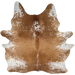 Large Caramel and White Speckled Brazilian Cowhide: caramel with white speckles and spots - 7'10" x 6'4" (BRSP3362)