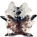 Large Tricolor Speckled Brazilian Cowhide: white with black and brown speckles and spots - 7'11" x 5'5" (BRSP3363)
