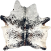Tricolor Speckled Brazilian Cowhide: white with brown and black speckles and spots - 7'2" x 5'11" (BRSP3365)