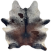 Tricolor Speckled Brazilian Cowhide: has a mix of dark brown and black, with white speckles - 6'11" x 5'7" (BRSP3369)