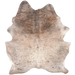 Large Tricolor Speckled Brazilian Cowhide: white with reddish brown speckles covering most of the hide, and brown and black speckles on the shoulder, butt, and belly - 7'6" x 5'8" (BRSP3370)