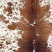 Closeup of this Speckled Brazilian Cowhide, showing Ivory with reddish brown spots and speckles (BRSP3374)