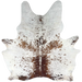 Large Brown and White Speckled Brazilian Cowhide: white with brown speckles and spots - 7'5" x 6'2" (BRSP3379)