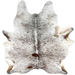 Large Tricolor Speckled Brazilian Cowhide: white with brown and black speckles and spots - 7'11" x 6'4" (BRSP3385)
