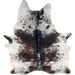 Large Dark Brown and White Speckled Brazilian Cowhide: white with dark brown speckles and spots - 7'8" x 5'10"(BRSP3391)